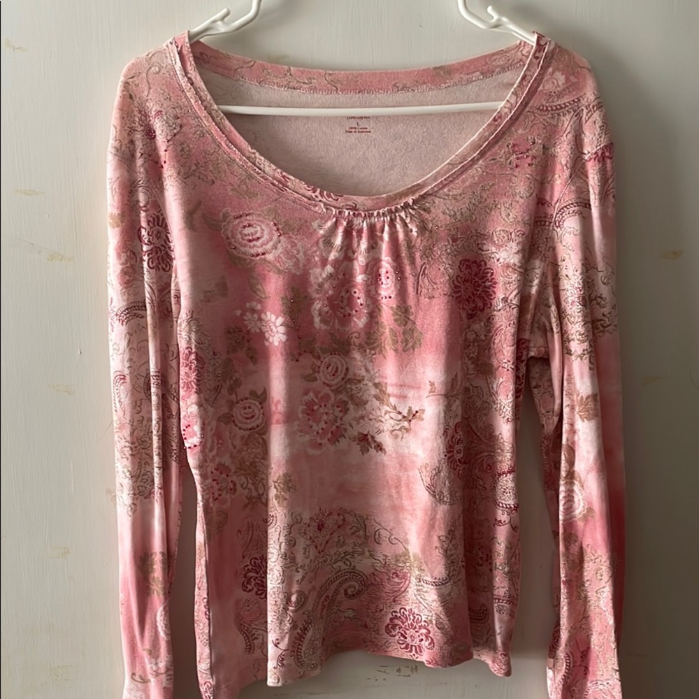 Floral Pink Long Sleeve Top